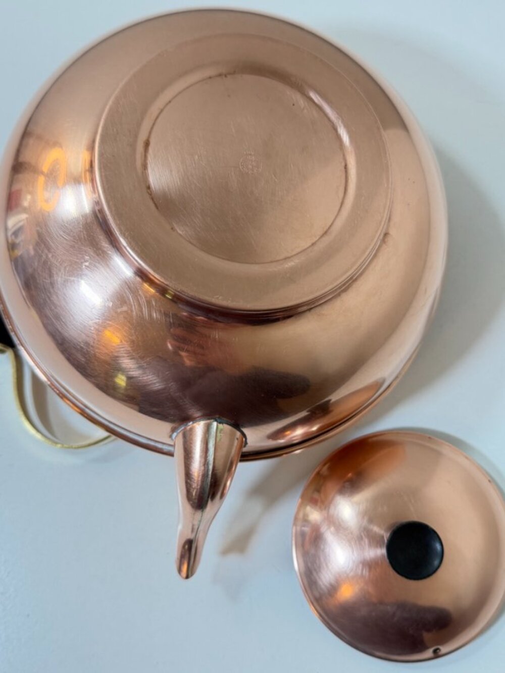 Vintage Douro B&M Copper Kettle w/ Brass & Plastic Handle Small/ 6 cups Portugal - Picture 2 of 16